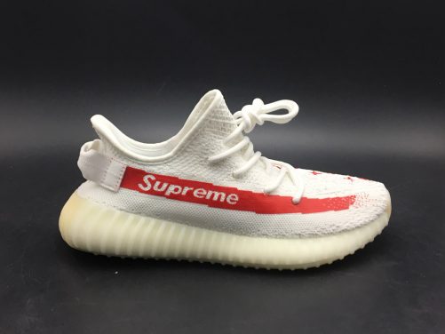 yeezy white and red