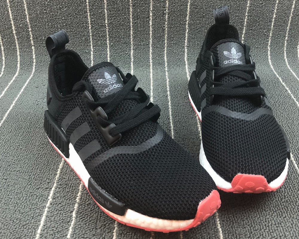 nmd r1 black carbon trace scarlet