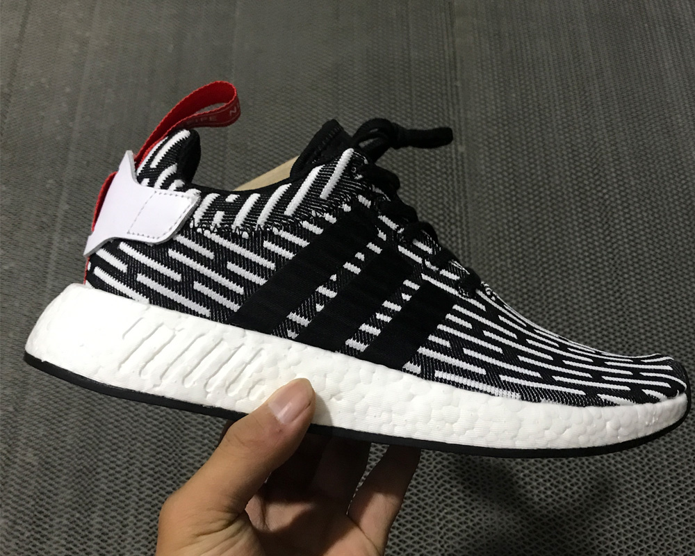 adidas NMD R2 Primeknit Black/White/Red For Sale – The Sole Line