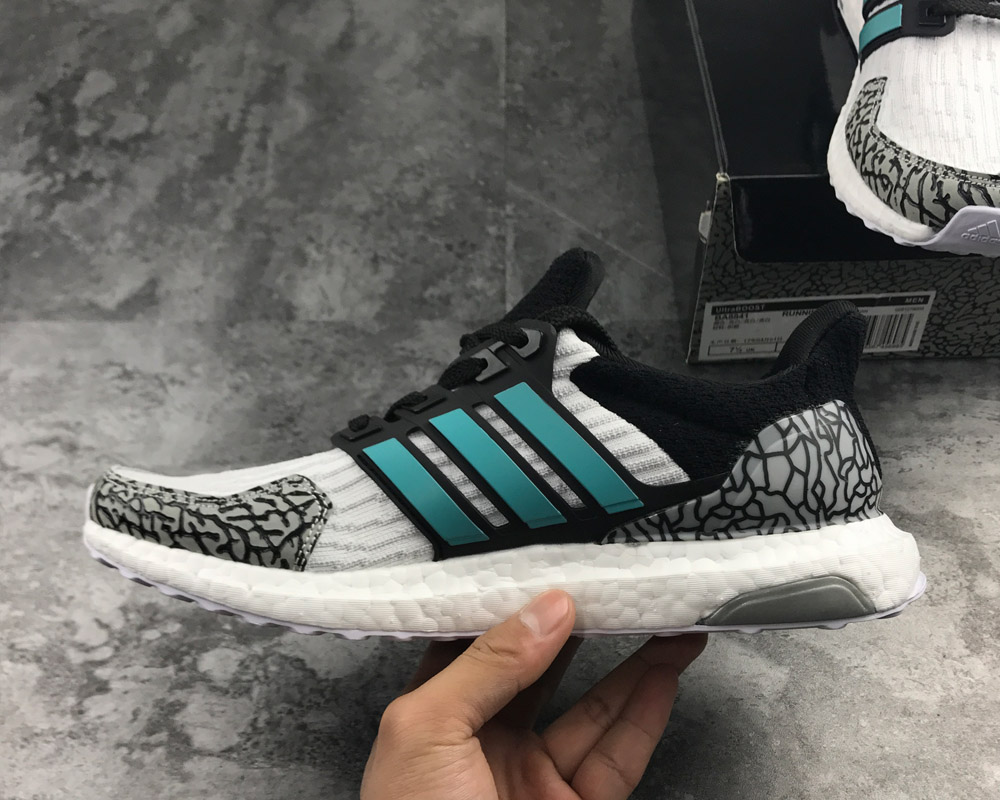 ultra boost white and green