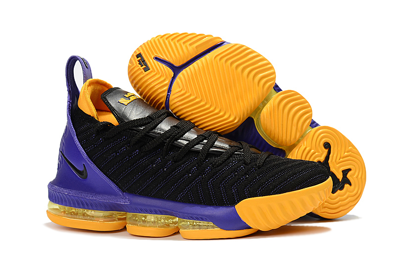 purple and yellow lebrons