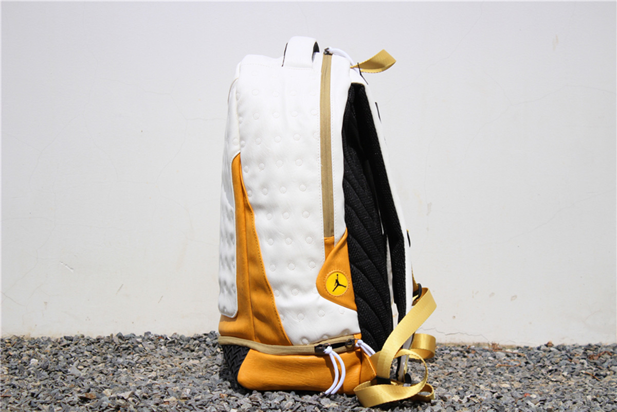 jordan backpack white and gold