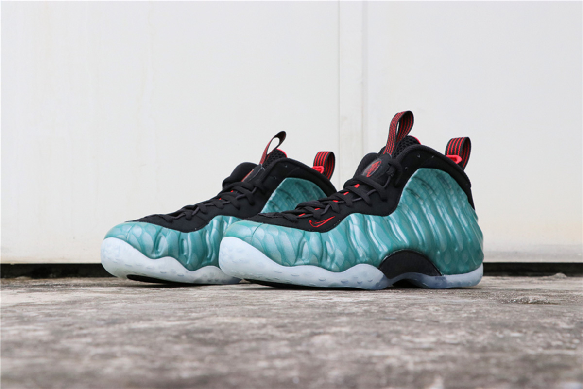 white and turquoise foamposites