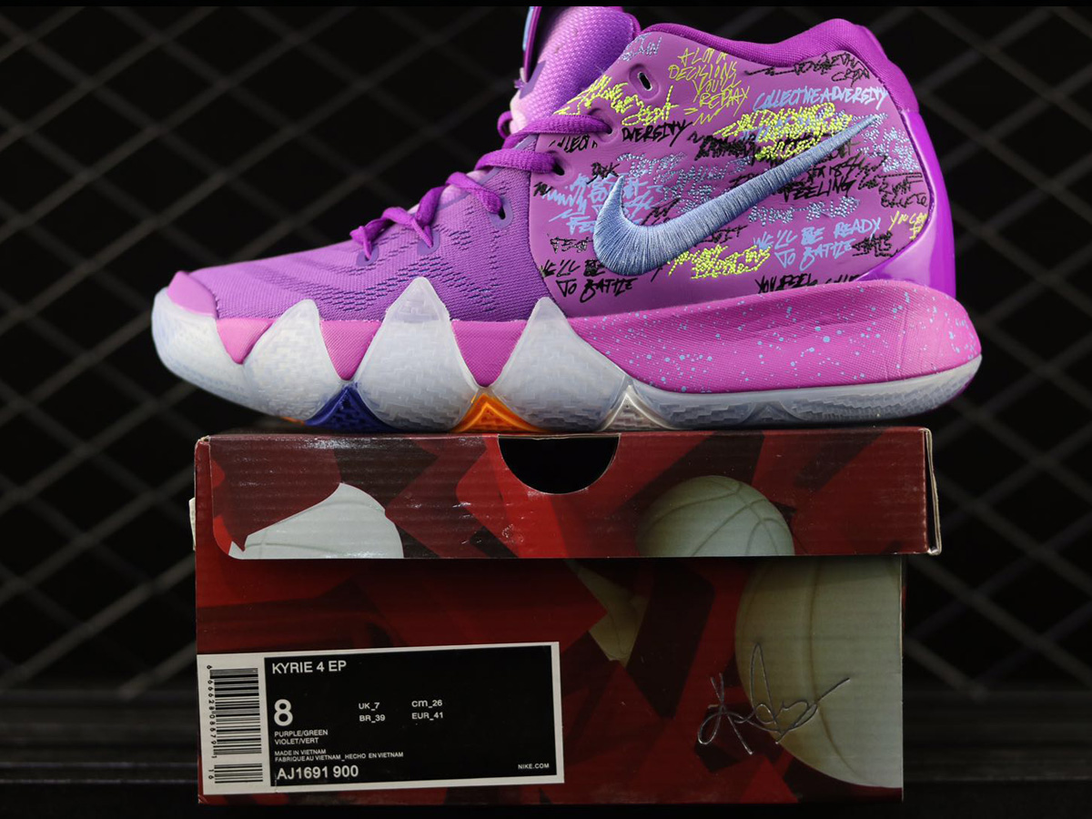 kyrie 4 purple and green