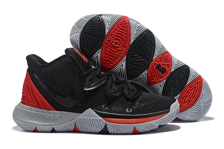 kyrie black and red shoes