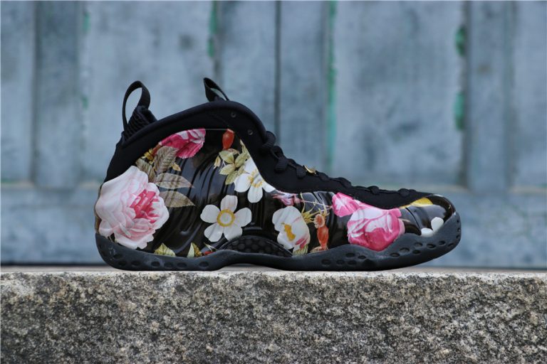 black foams with flowers