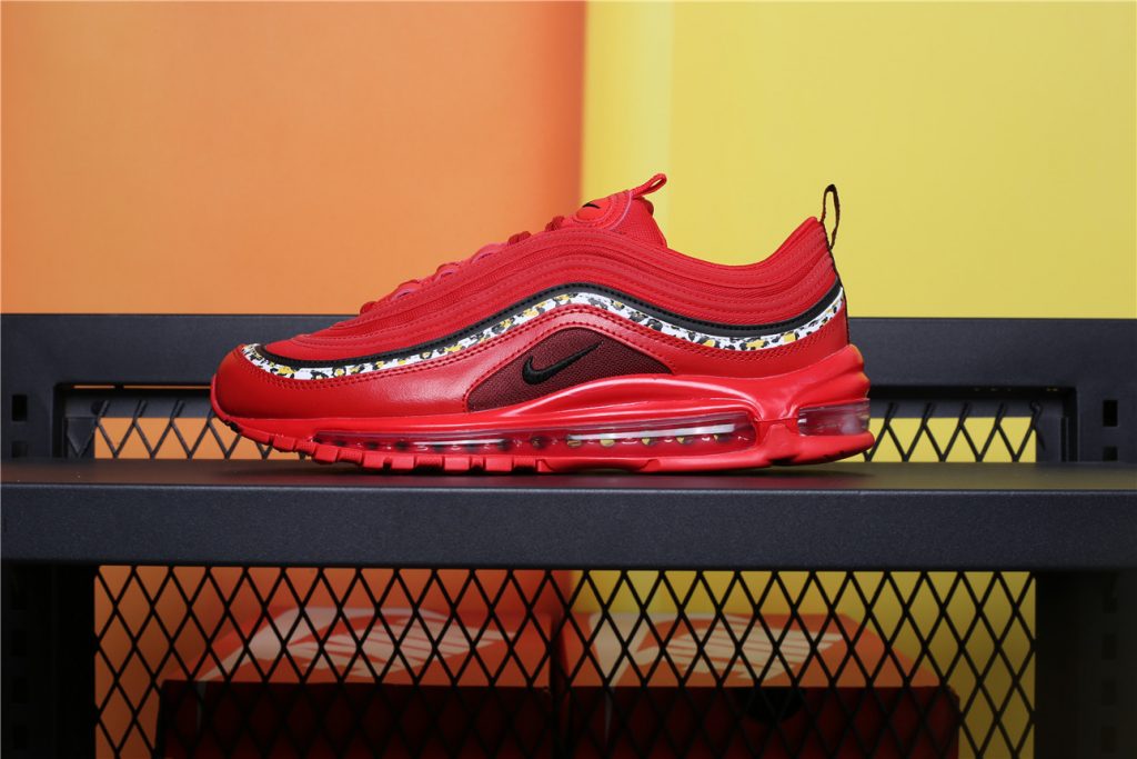 red and cheetah print air max 97