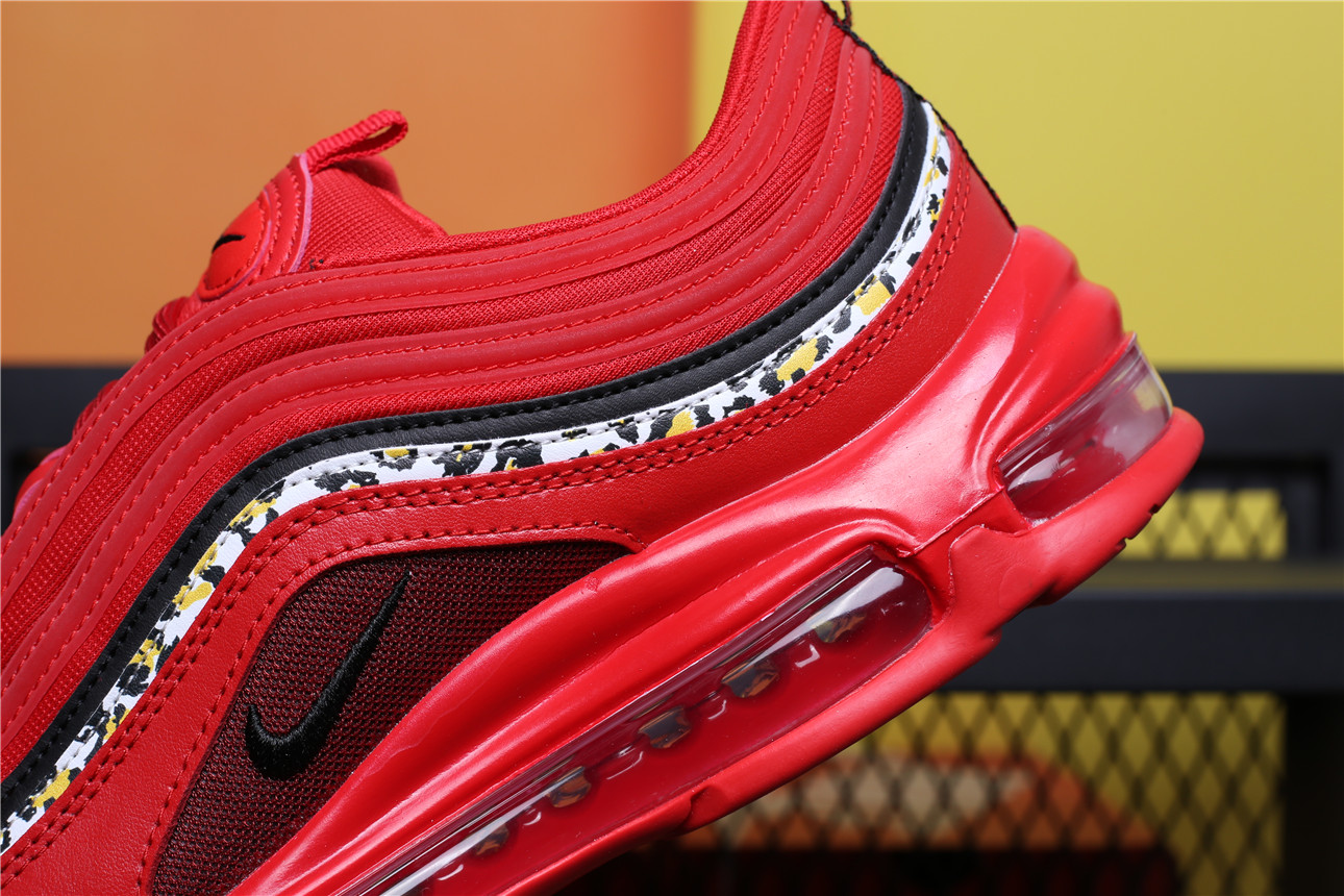 red air max with leopard print