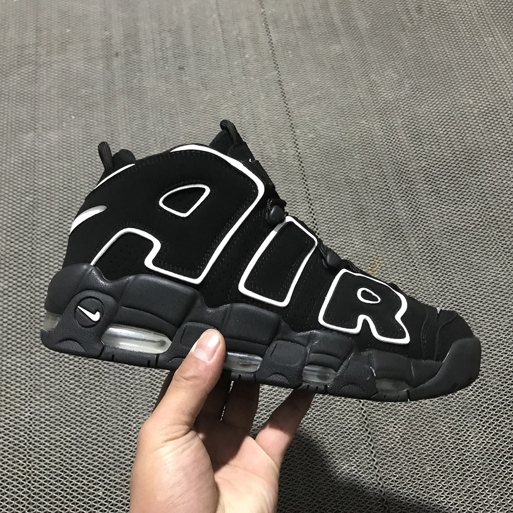 nike air more uptempo black white for sale