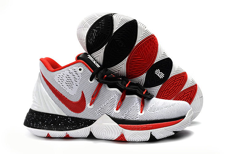 kyrie 5 white and red