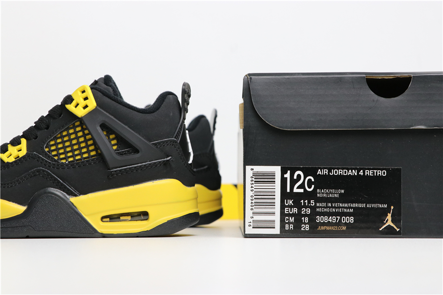 yellow and black jordans for kids