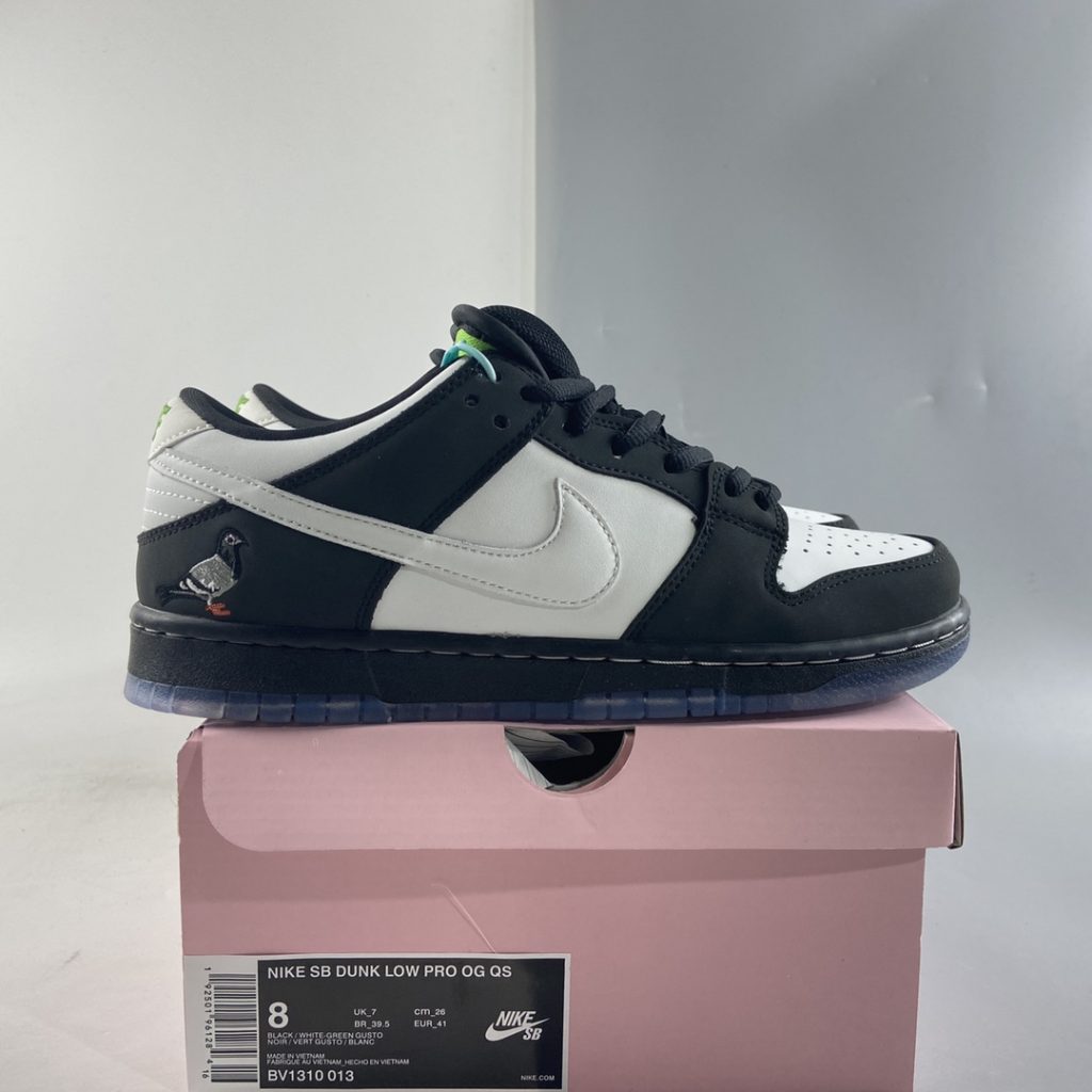 Nike SB Dunk Low “Panda Pigeon” Black/Green Gusto-White For Sale – The ...