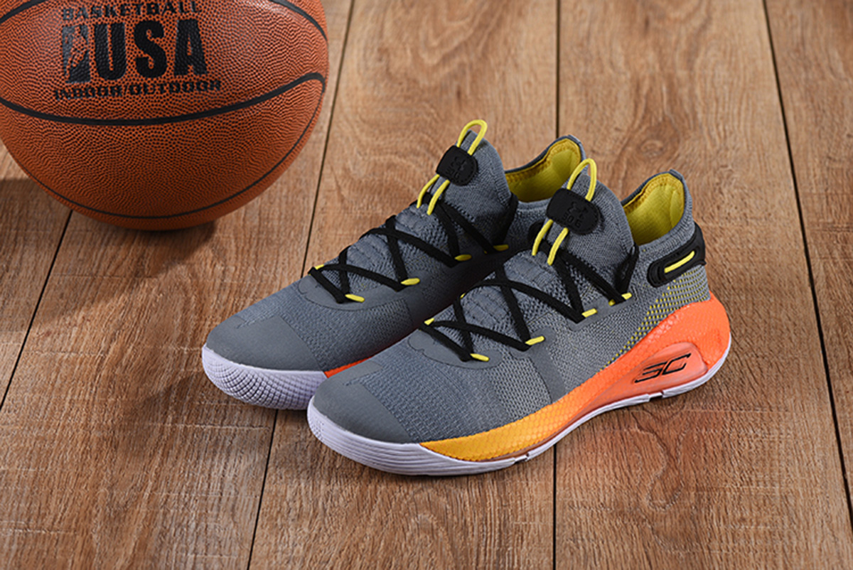 UA Curry 6 Cool Grey/Orange-Yellow For 