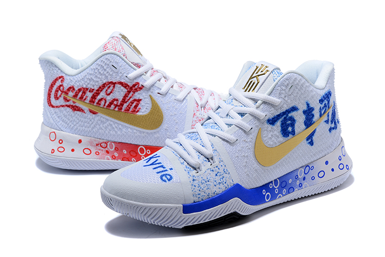 Custom Nike Kyrie 3 “Coca-Cola” White 