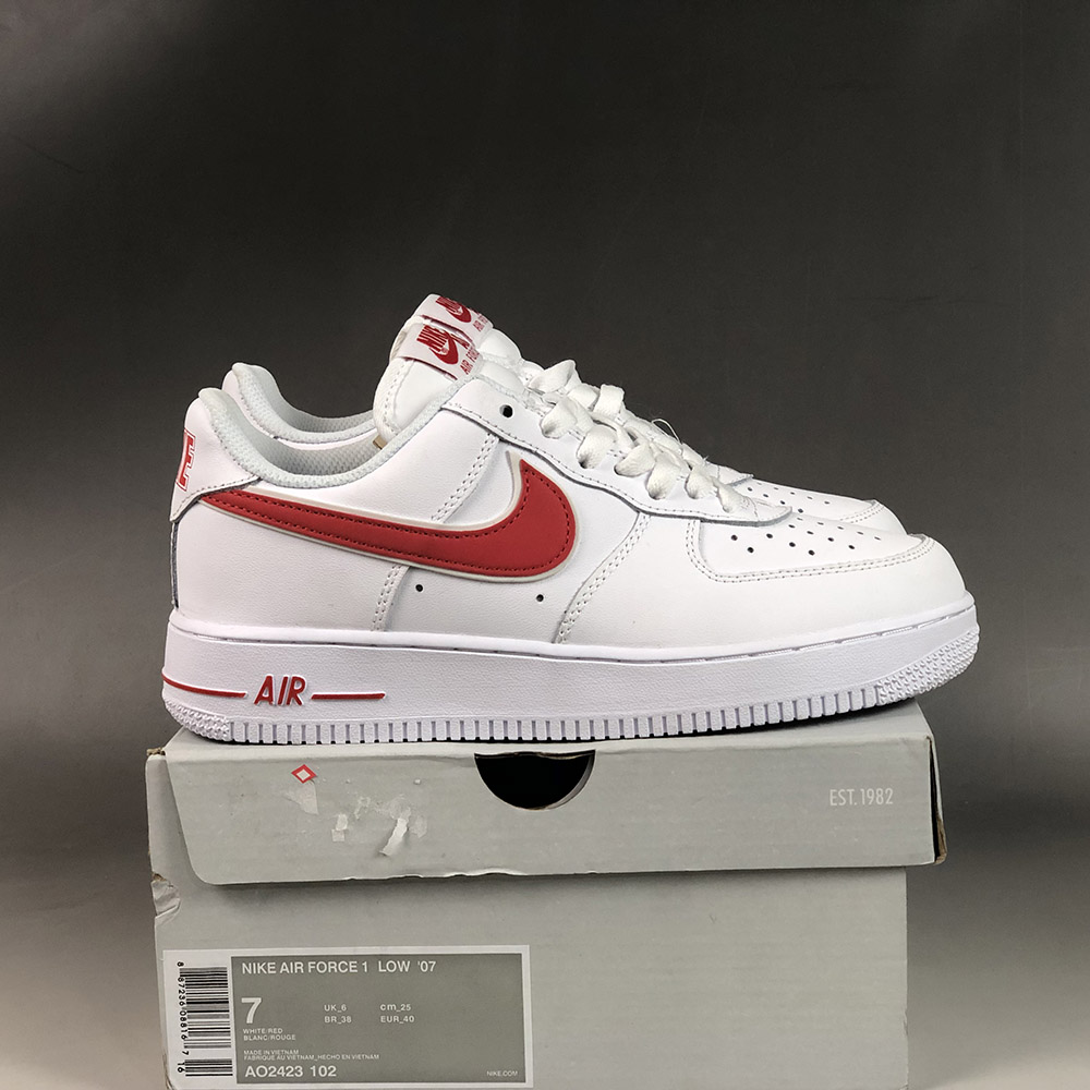 Nike Air Force 1 07 White Red On Sale 