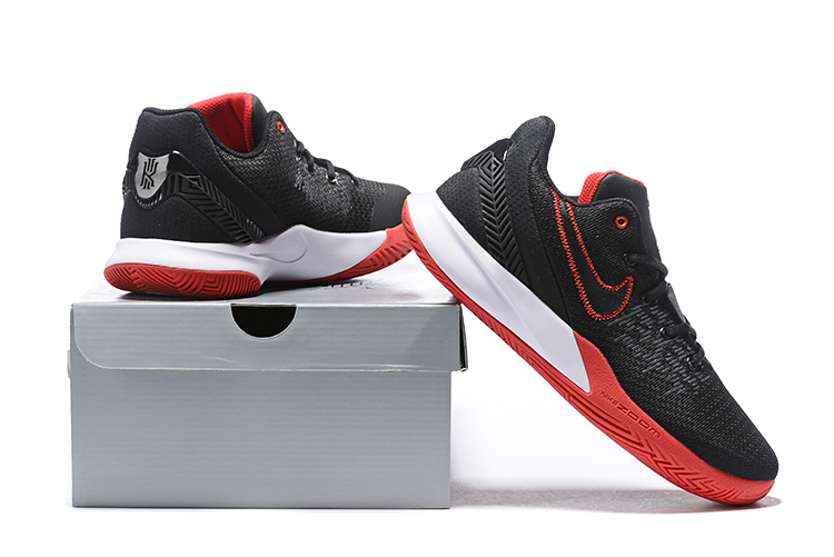 kyrie shoes black and red