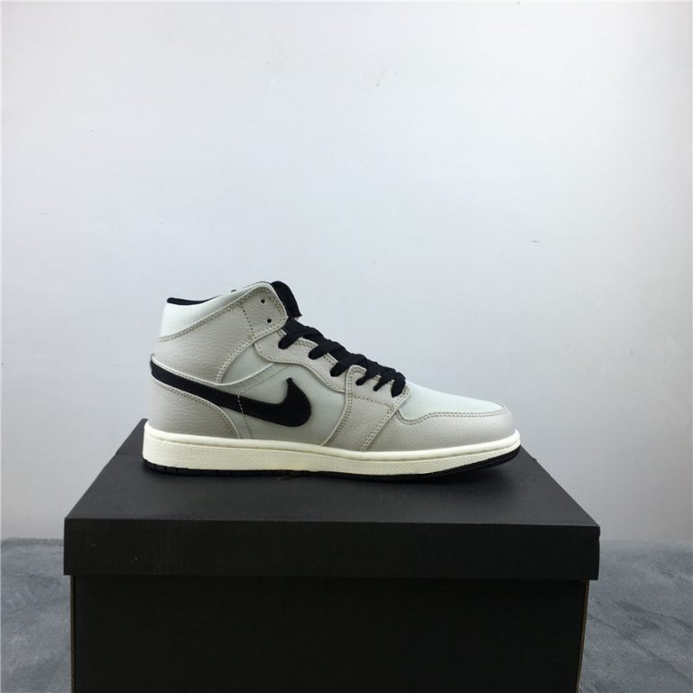 Air Jordan 1 Mid Light Bone/Cone-Black-Sail For Sale – The Sole Line