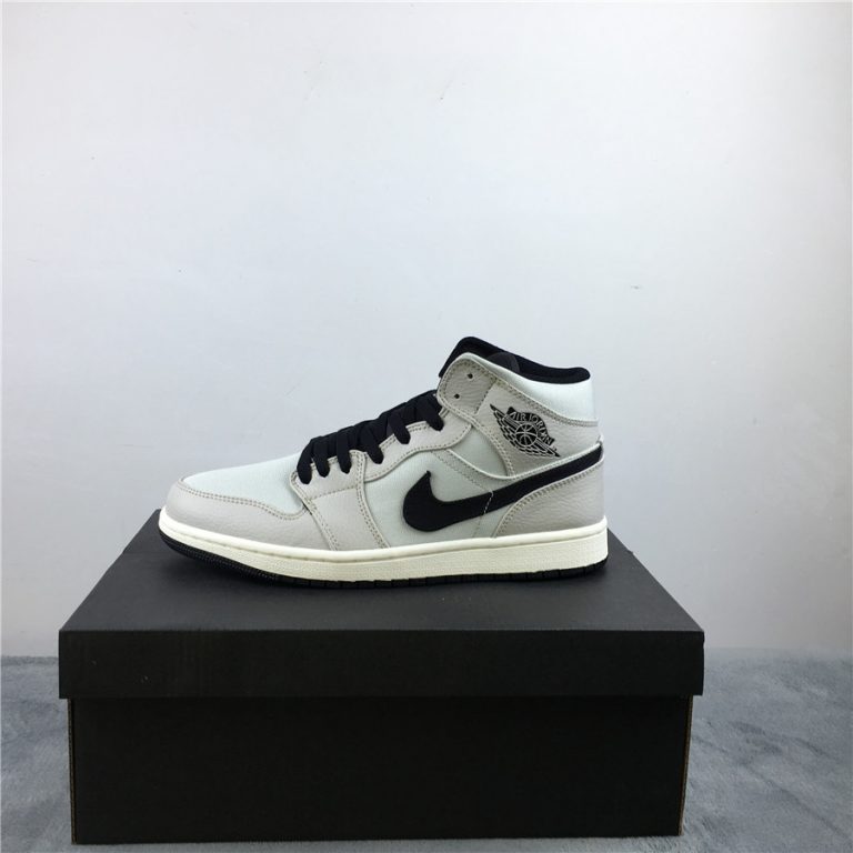 Air Jordan 1 Mid Light Bone/Cone-Black-Sail For Sale – The Sole Line