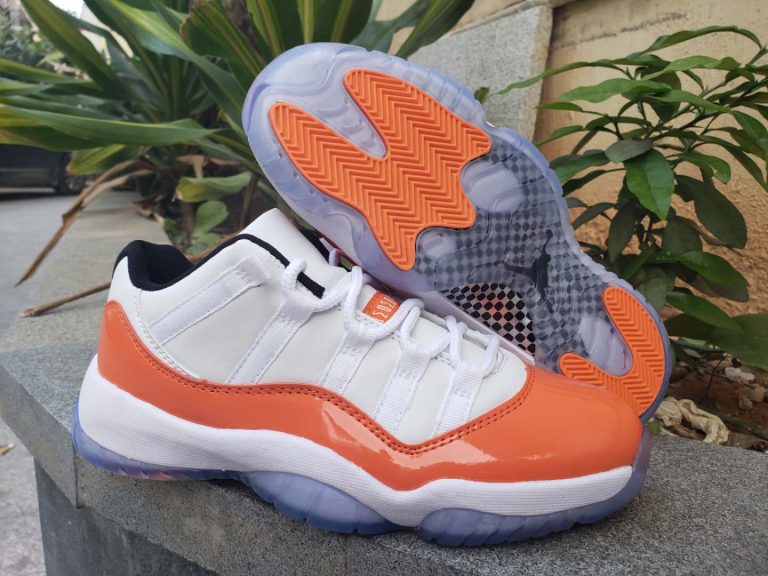 air jordan 11 low orange and white