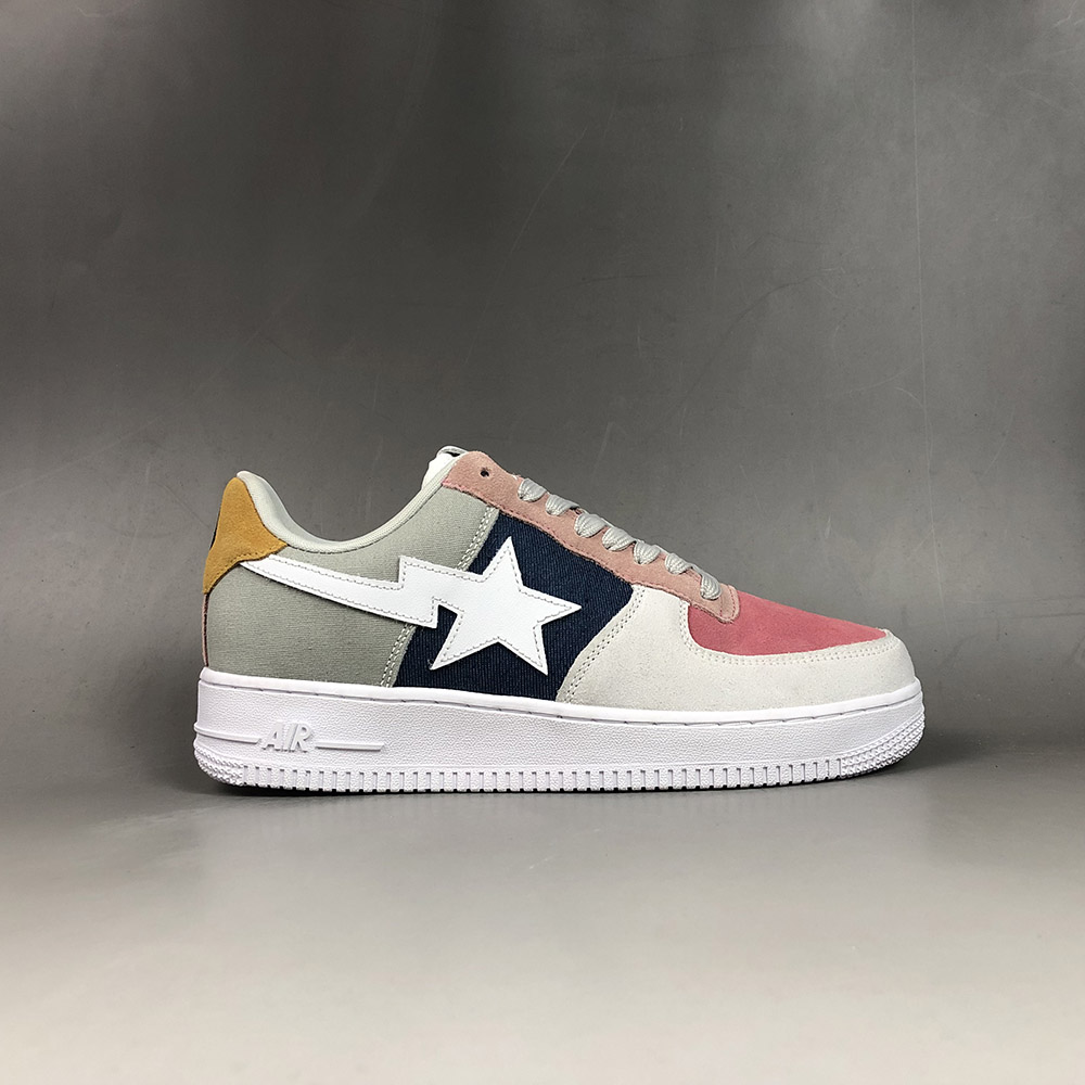 Bape Sta x Nike Air Force 1 Low White/Grey-Navy For Sale – The Sole Line