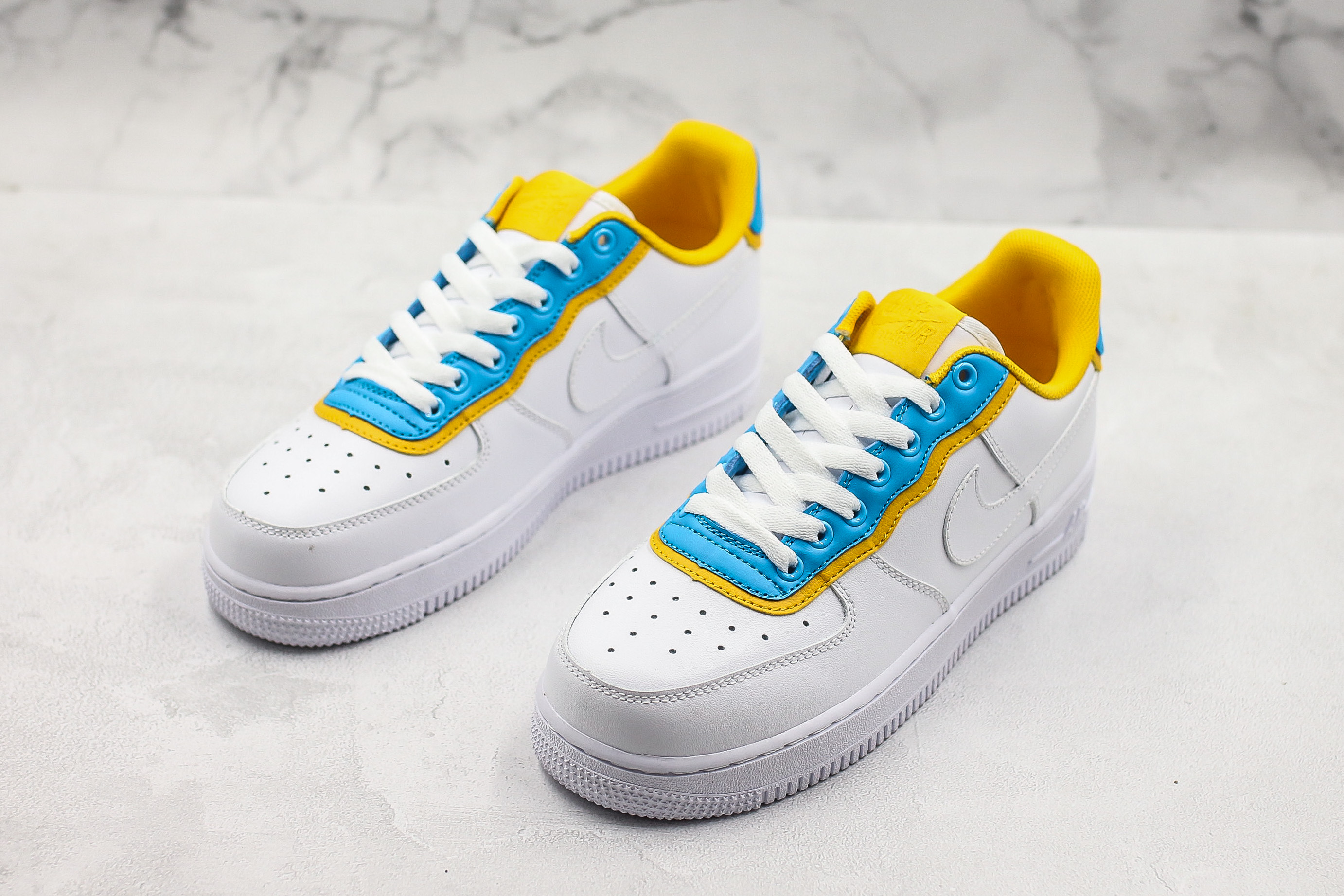 nike white and yellow air force