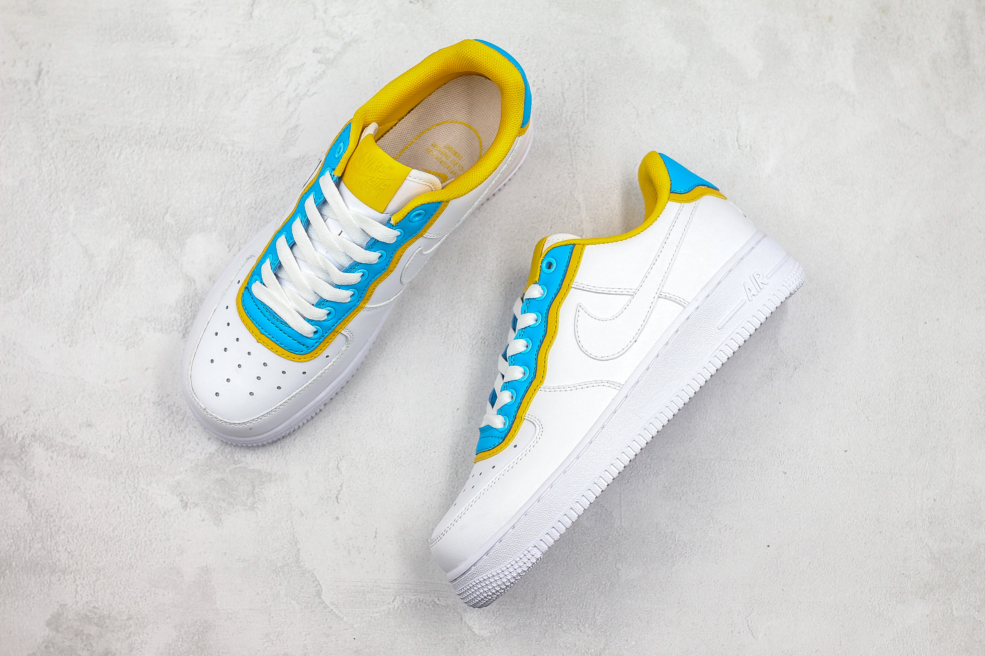 blue and yellow nike air force 1