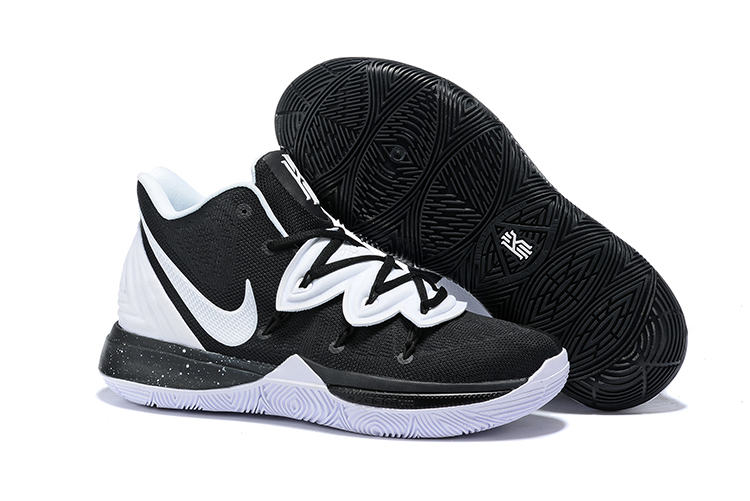 kyrie shoes black and white