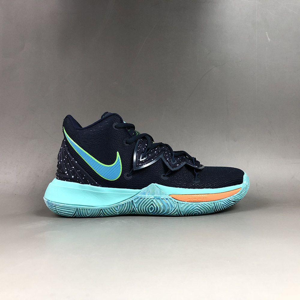 kyrie 5 navy blue and white