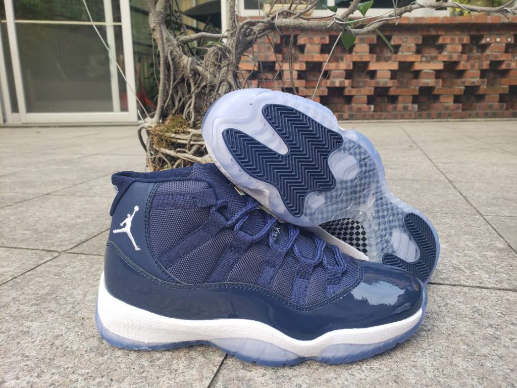 navy blue and white jordans 11