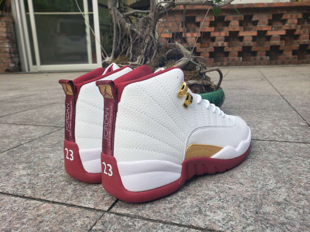 jordan 12 red white gold