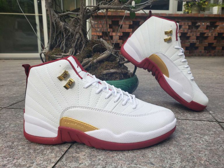 jordan 12 red white gold