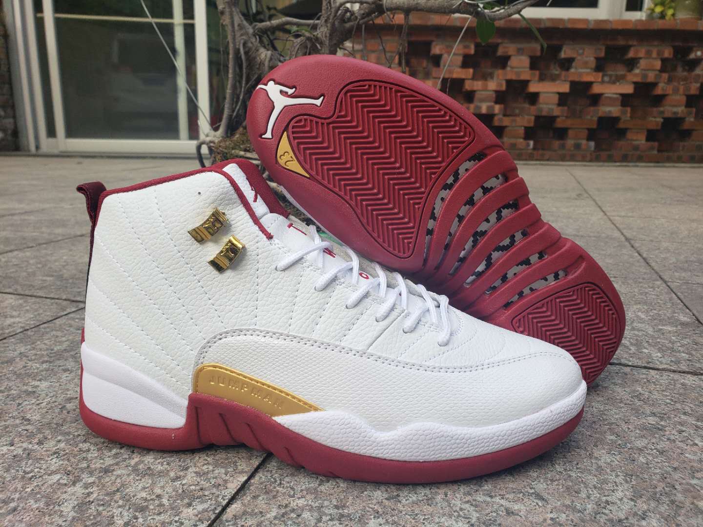red gold and white jordans