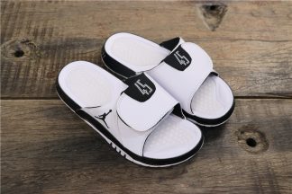black and white jordan sandals