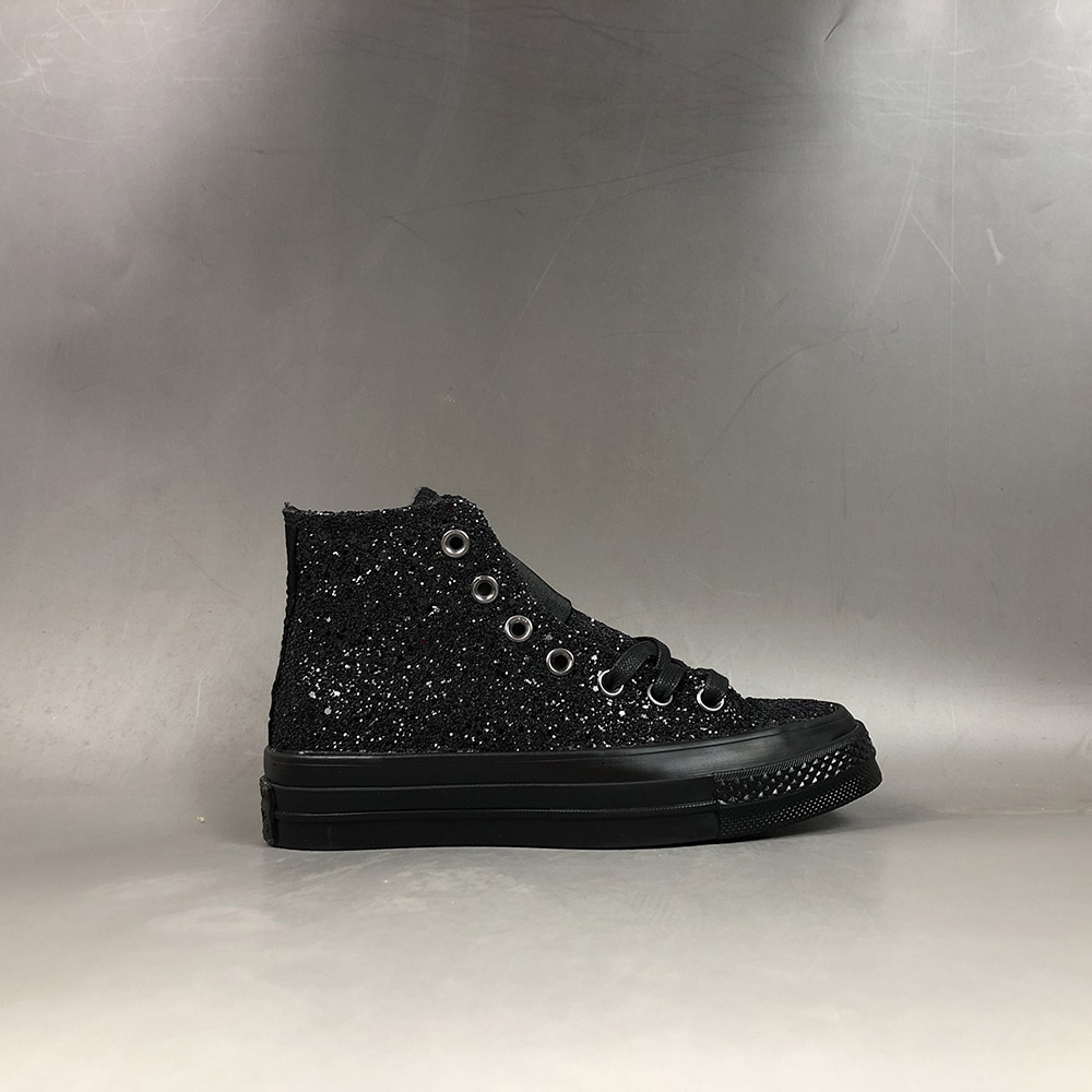 black converse with glitter