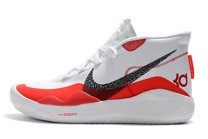 Nike KD 12 White/Gym Red-Black For Sale 
