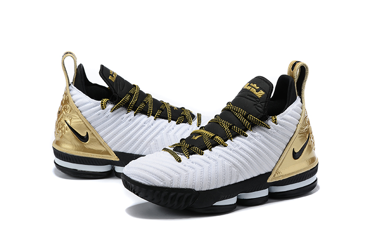 lebron shoes 16 black and gold