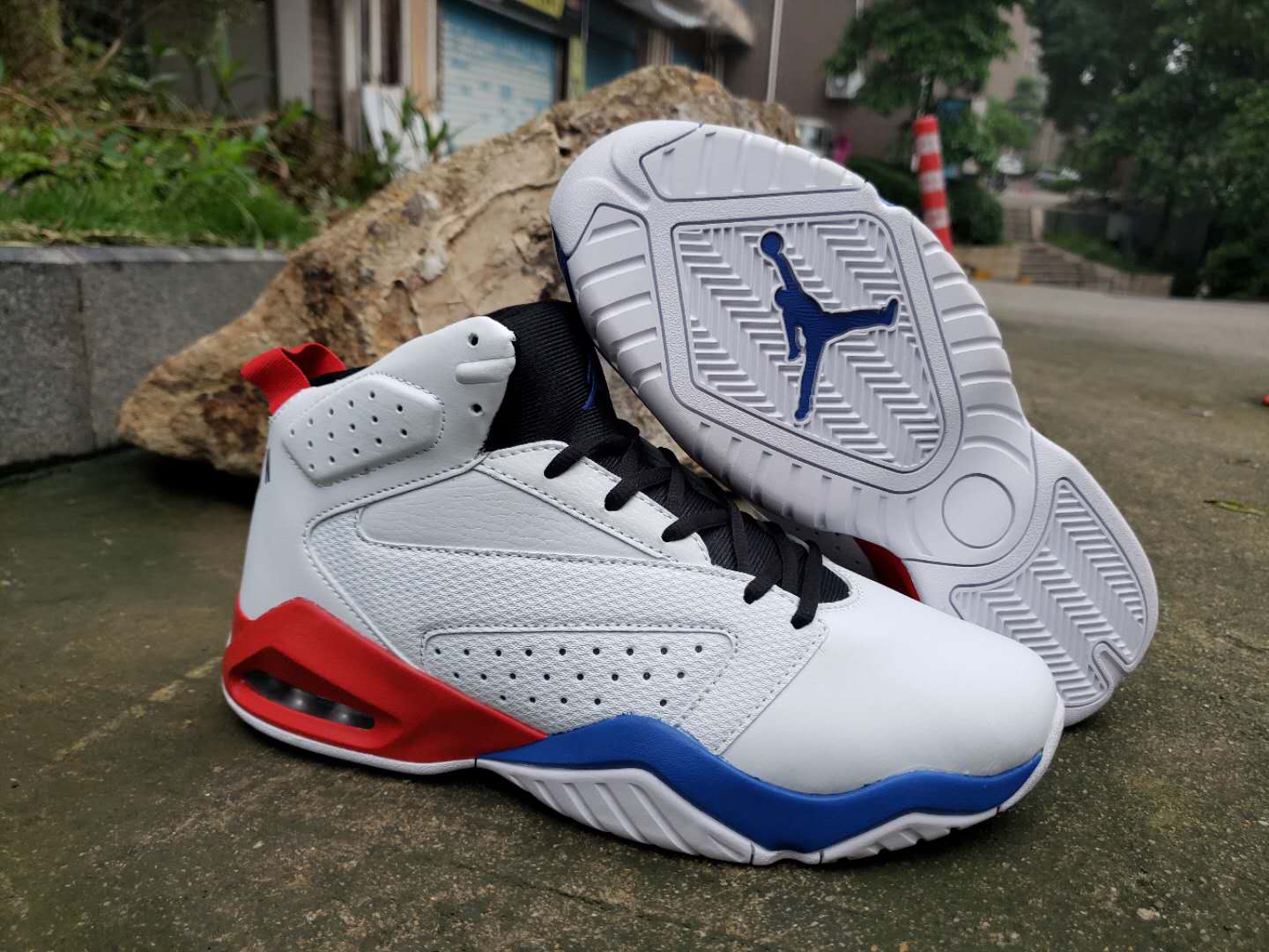 the red and blue jordans