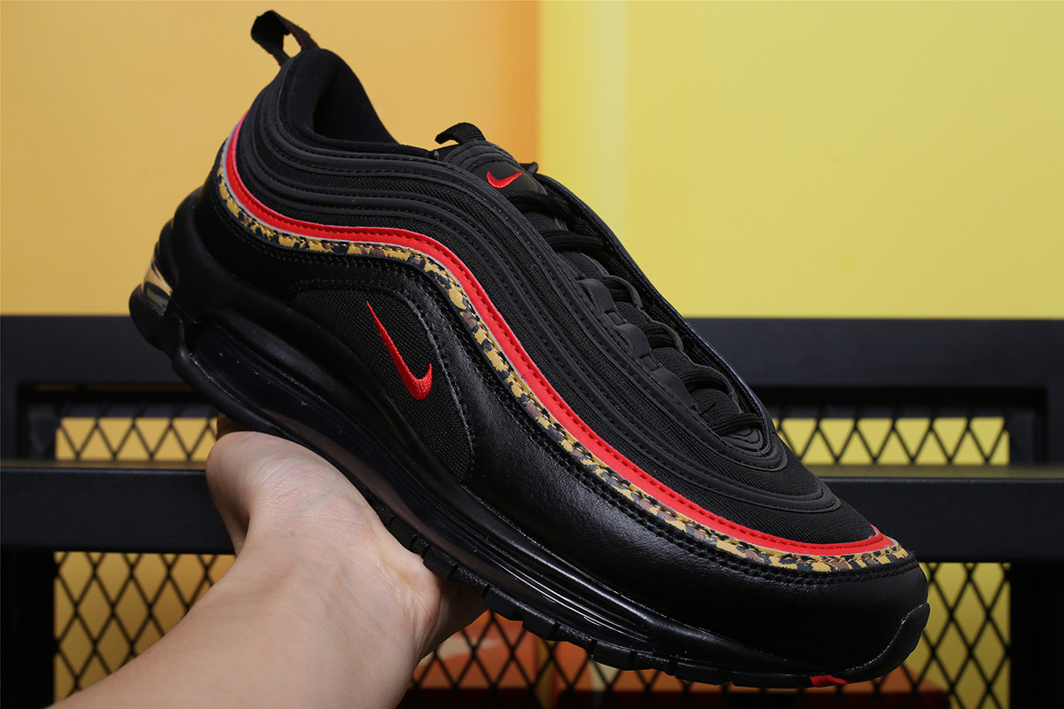 nike black and leopard print air max 97 trainers