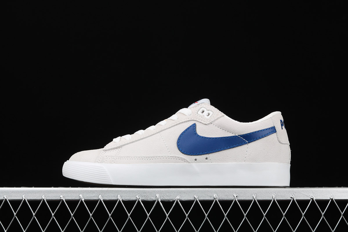 Polar Skate Co x Nike SB Blazer Low White Blue For Sale – The Sole Line