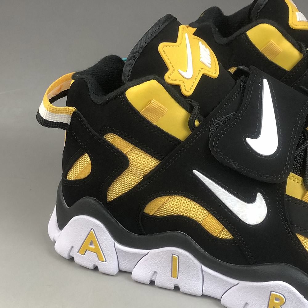 nike air barrage mid yellow and white