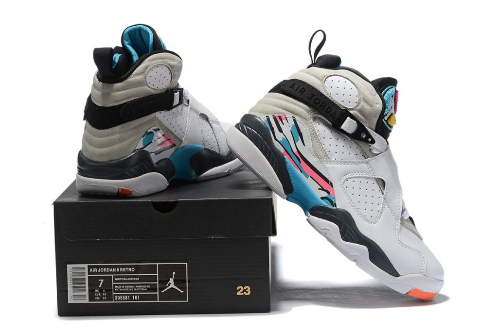 Air Jordan 8 “South Beach” White/White-Turbo Green-Multi-Color – The ...