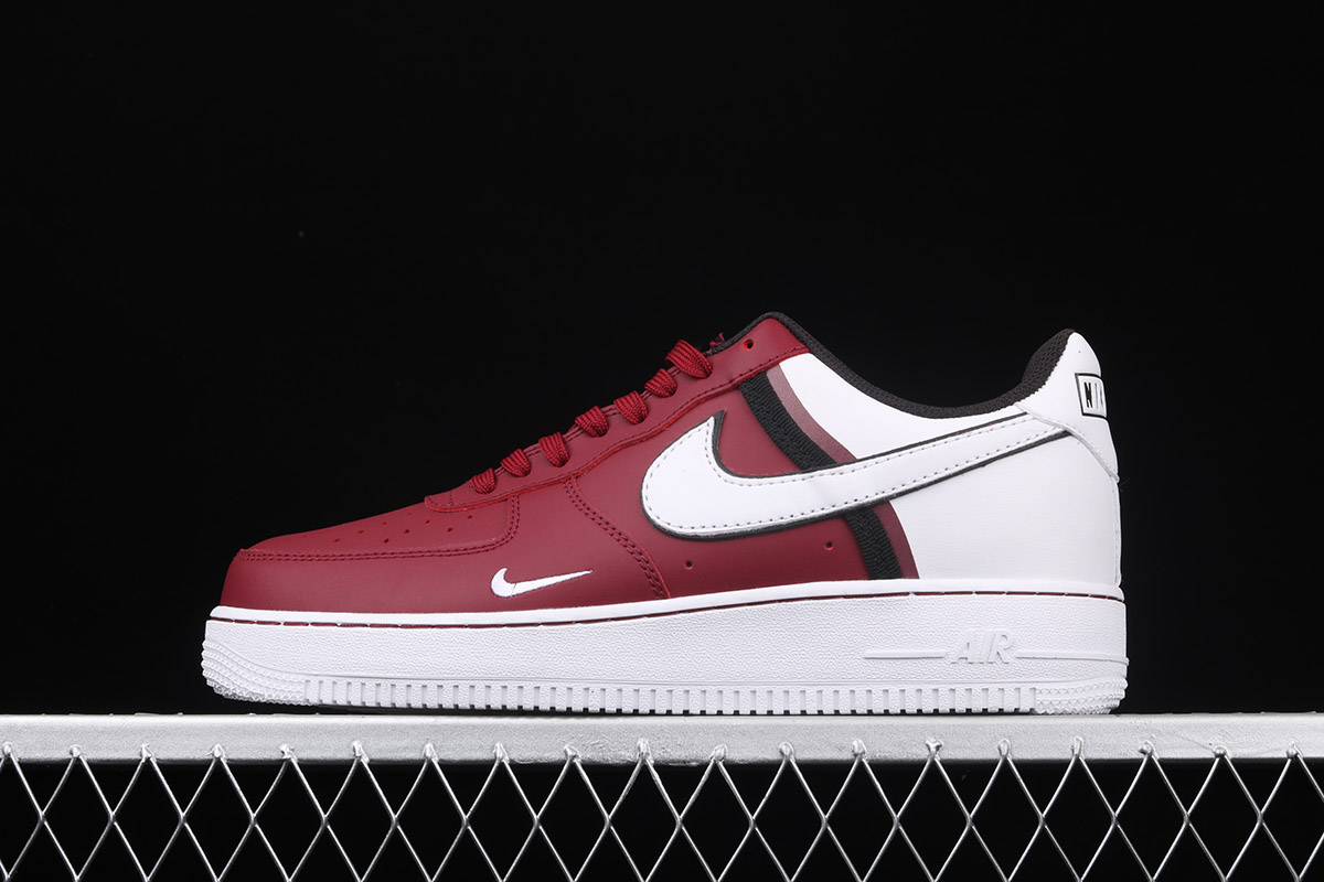 air force 1 red and white and black