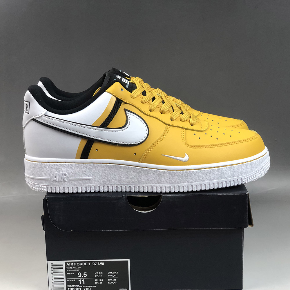 nike air force white and yellow