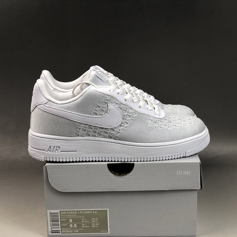 mens flyknit air force 1 white
