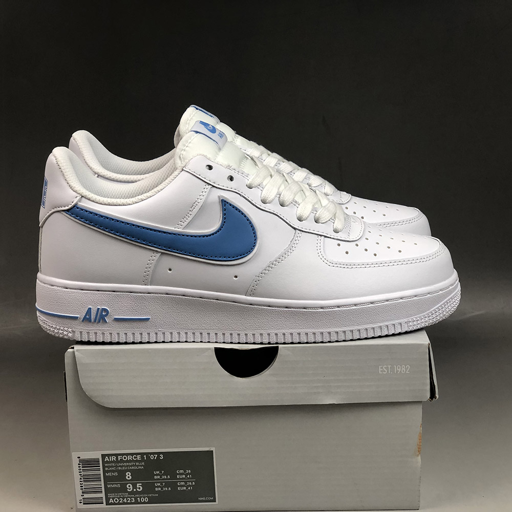 nike air force 1 white and blue mens