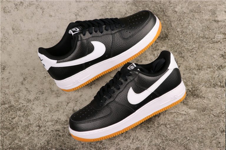 black and white air forces with gum bottoms