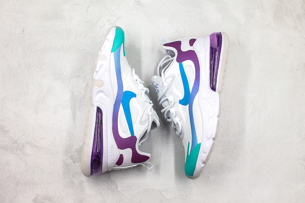 nike blue and purple air max 270 react sneakers