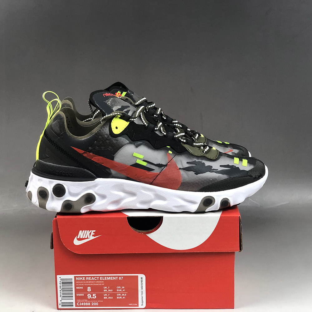 Nike React Element 87 Camo Volt For 