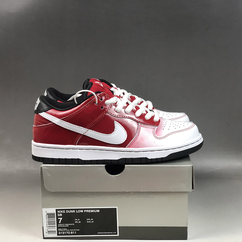 nike sb dunk low red and white