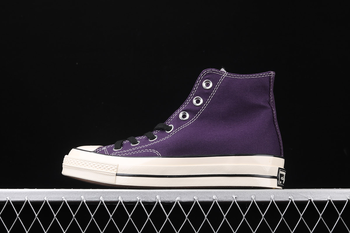 purple and black converse high top